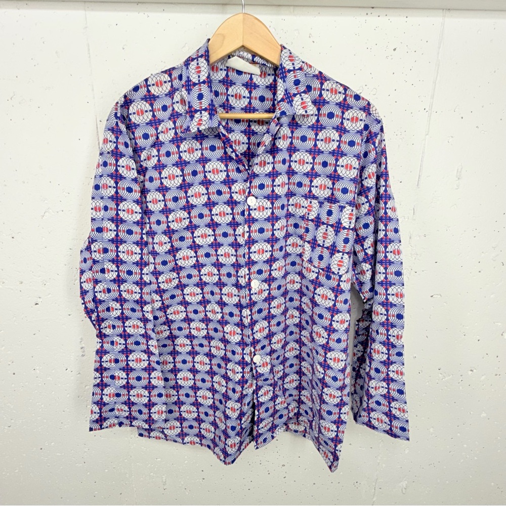 Vintage Premier New Zealand Men’s XL Geometric Cotton Button Down Shirt